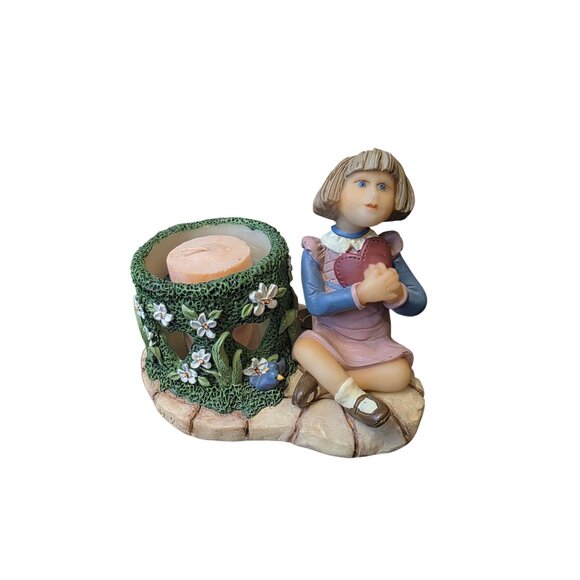 Penny Buttons 1st edition Candle Holder Vintage Girl With Heart Love - Picture 2 of 10